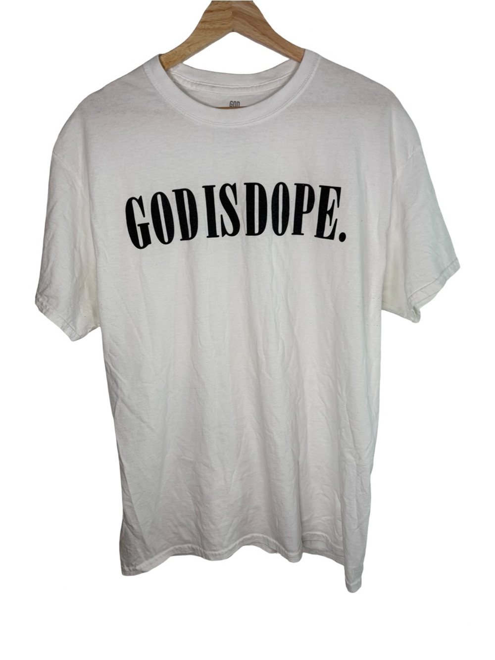 God Is Dope. White Graphic short sleeve tee large